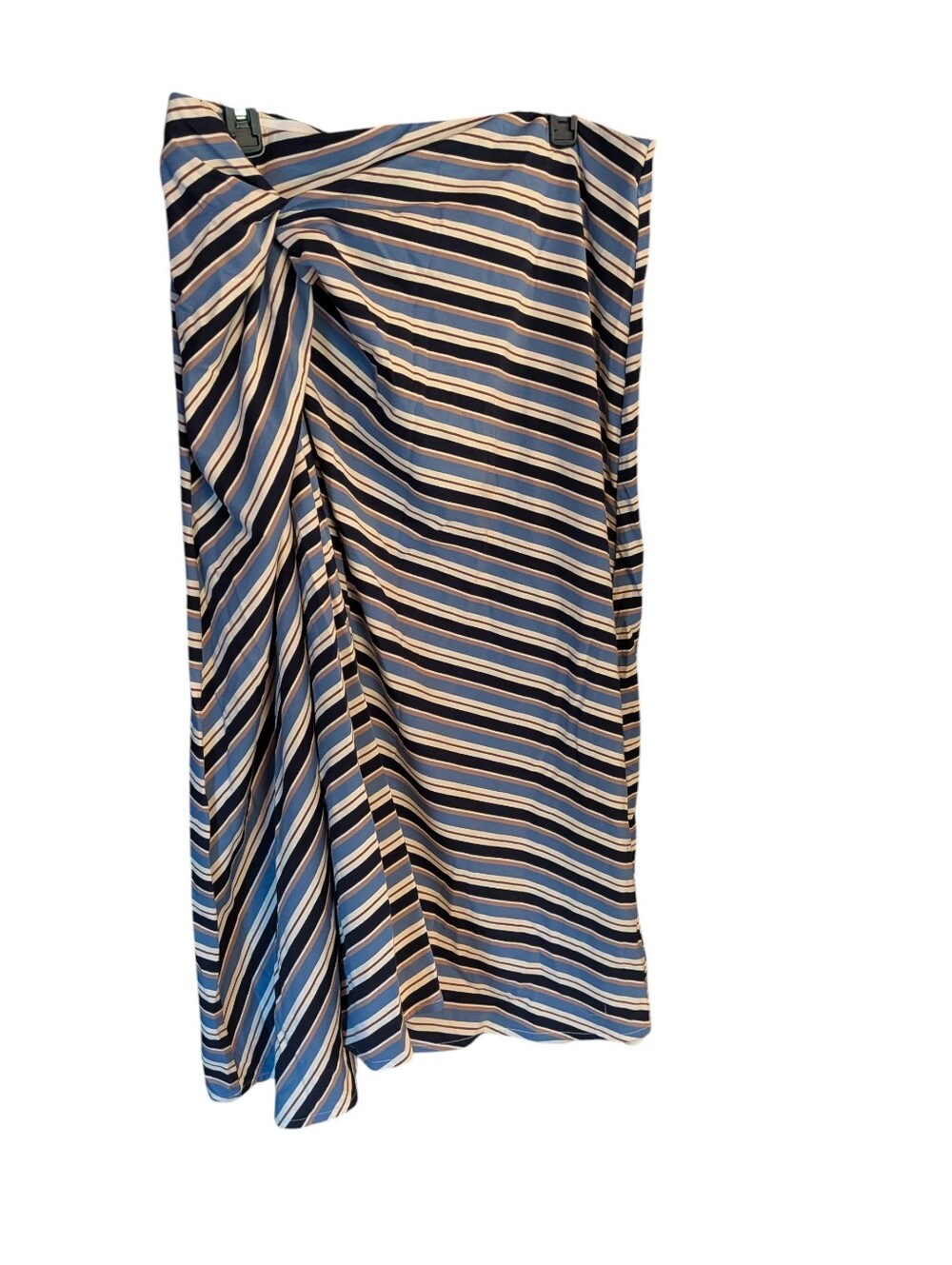 Camila Coelho Striped Gathered Skirt 95% Cotton, Size 1x, Elastic Waist